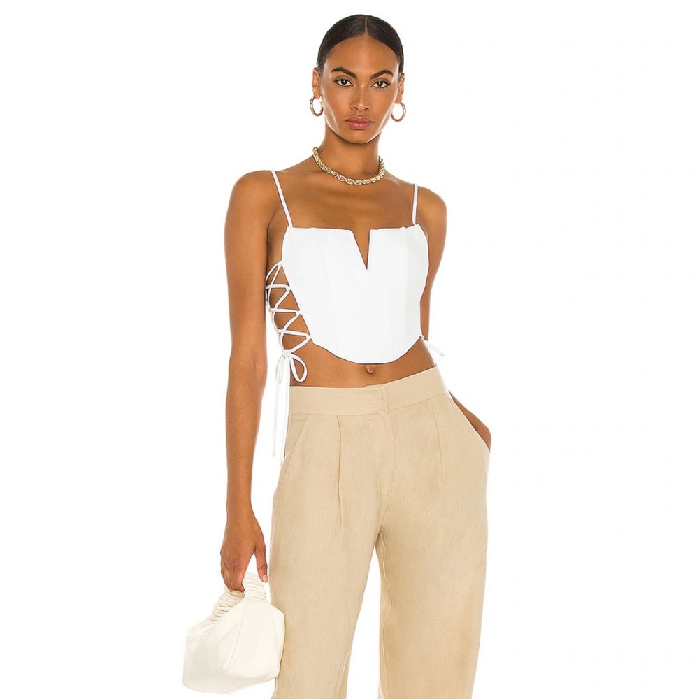 NWT Katerina Bustier Top in White from NBD